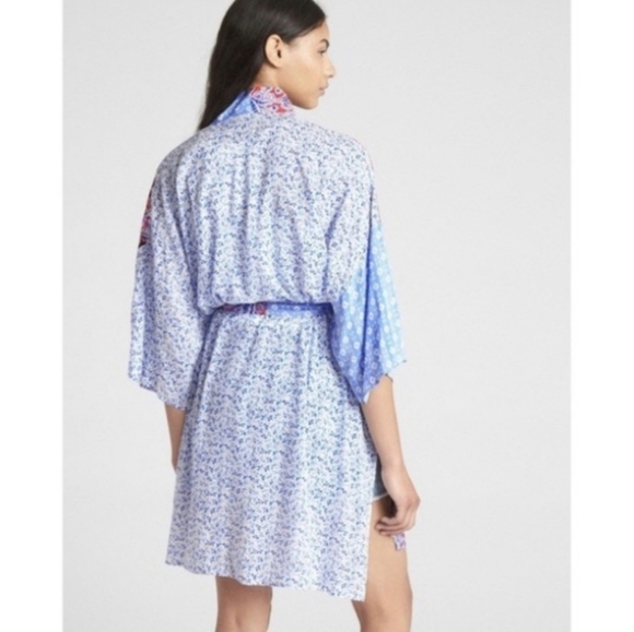 GAP Boho Festival Bandana Patchwork Kimono Cardigan Duster Small Medium Robe - Picture 10 of 10